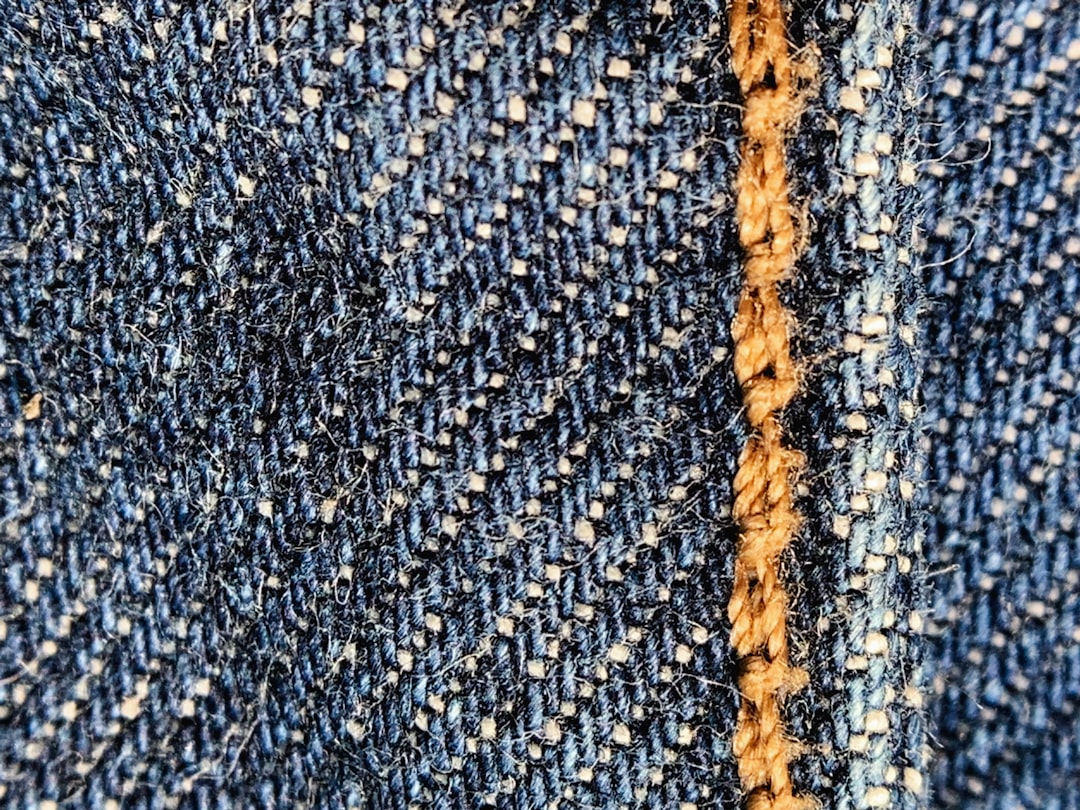Denim weave selvedge detail macro