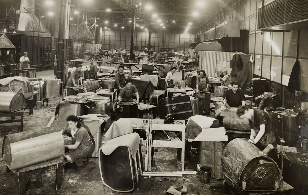 1950s factory workers denim