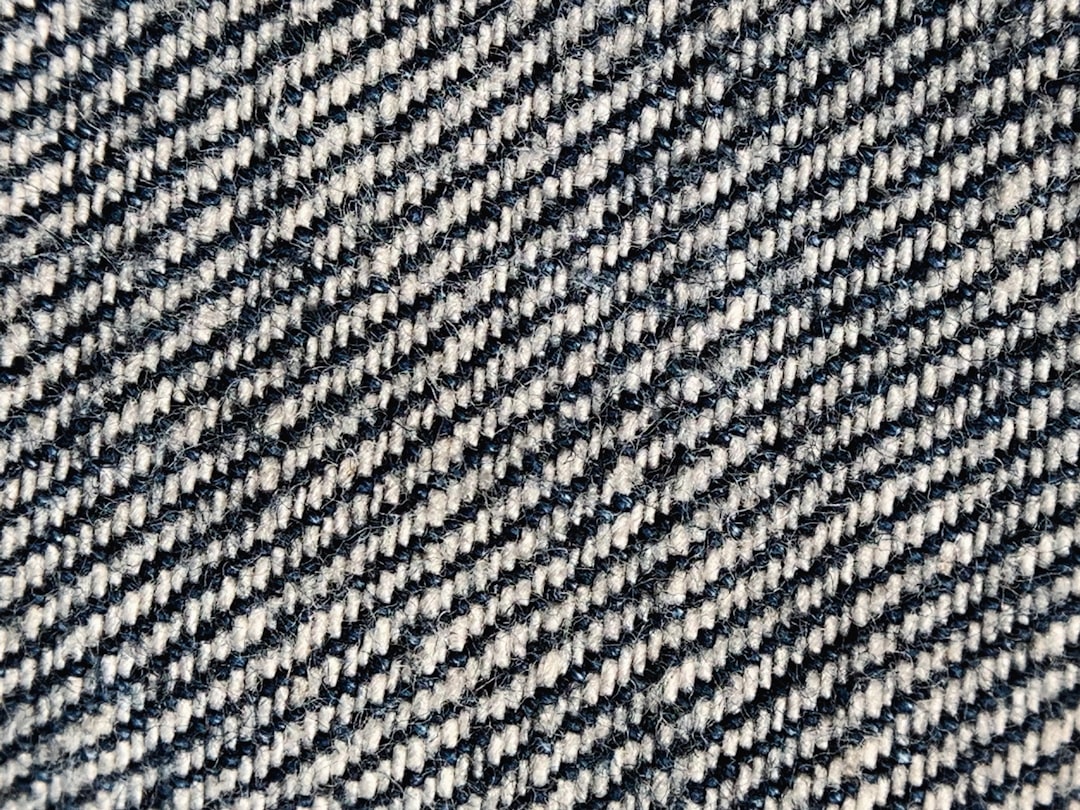 Close-up macro detail of denim weave texture